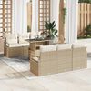 vidaXL Conjunto de Sof&aacute; de Jardim 7 pcs Bege Rattan Sint&eacute;tico