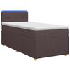vidaXL Cama box spring com colch&atilde;o Marrom Escuro 100 x 200 cm Tecido