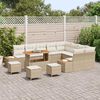 vidaXL Conjunto de Sof&aacute; de Jardim com almofada Bege Rattan Sint&eacute;tico