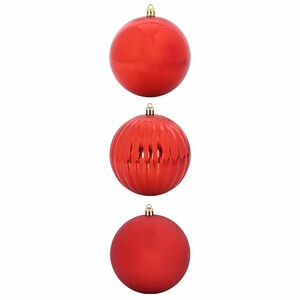 vidaXL Conjunto de Bolas de Natal 3 pcs Vermelho Plástico