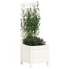 vidaXL Vaso de jardim c/ suporte 39x39,5x114 cm pinho maci&ccedil;o branco