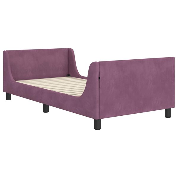 vidaXL Estrutura de Cama Infantil com Cabeceira Roxo 90 x 190 cm