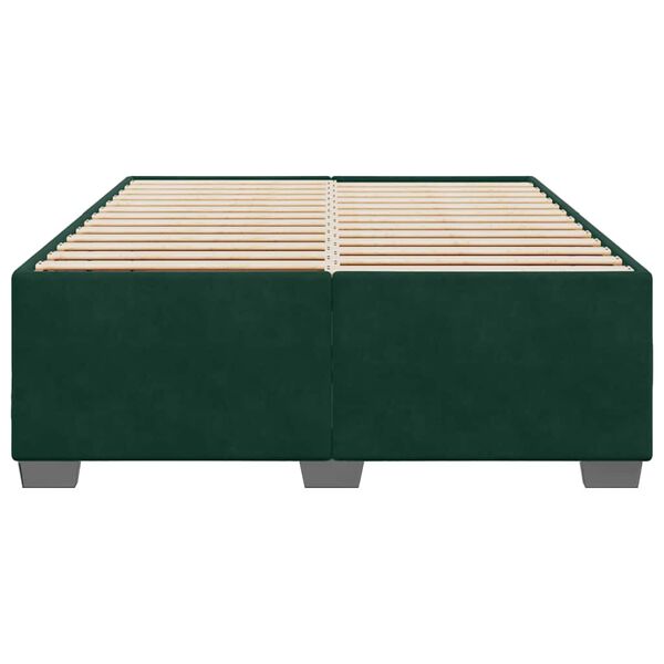 vidaXL Estrutura de cama sem colch&atilde;o 140x190 cm veludo verde-escuro