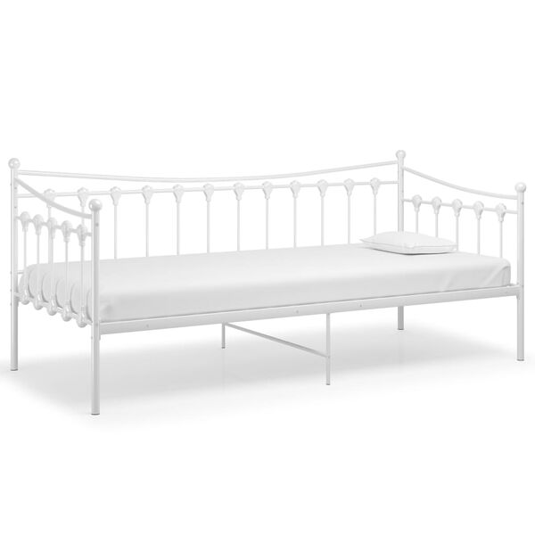 vidaXL Sof&aacute;-cama 90x200 cm metal branco