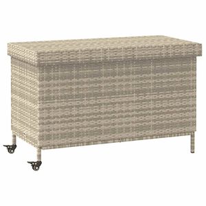 vidaXL Caixa de arruma&ccedil;&atilde;o com rodas 110x55x73 cm vime PE cinza-claro