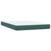 vidaXL Cama box spring com colch&atilde;o 160x210 cm veludo verde escuro