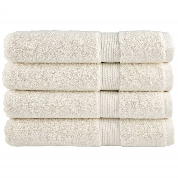 vidaXL Toalhas de sauna premium SOLUND 4 pcs 80x200 cm 600 gsm creme