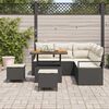vidaXL Conjunto de Sof&aacute; de Jardim 8 pcs Preto Rattan Sint&eacute;tico