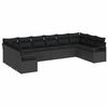 vidaXL Conjunto de Sof&aacute; de Jardim 10 unid. Preto vime PE