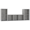 vidaXL 3 pcs conjunto de m&oacute;veis de TV contraplacado cinzento cimento