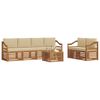 vidaXL Conjunto de Sof&aacute;s para Exterior 7 pcs Natural e Bege