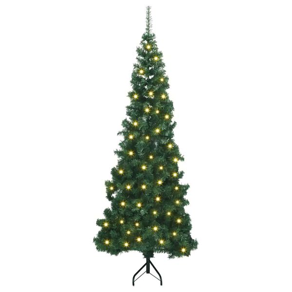 vidaXL &Aacute;rvore de Natal artificial de canto Verde 180 cm PVC e Metal