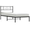 vidaXL Estrutura de cama com cabeceira 90x200 cm metal preto