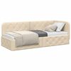 vidaXL Estrutura de Cama de Canto Creme 80 x 200 cm tecido
