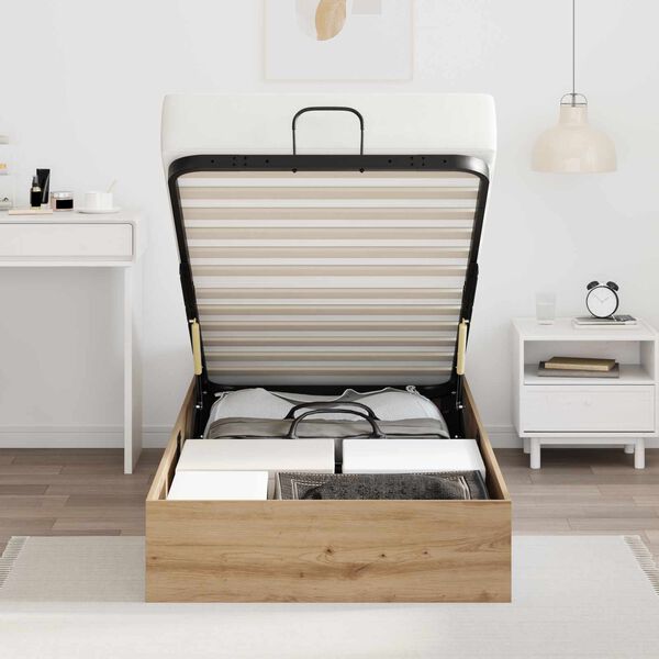 vidaXL Estrutura de Cama Ottoman Carvalho Artesanal 193 x 120 x 25 cm