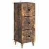 vidaXL Gabinete de Gavetas Carvalho Fumado 33 x 34,5 x 90 cm