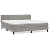 vidaXL Cama com molas/colch&atilde;o 160x200 cm veludo cinzento-claro