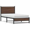 vidaXL Estrutura de cama sem colch&atilde;o 90x200 cm metal carvalho castanho