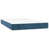 vidaXL Cama boxspring com colch&atilde;o 120x200 cm veludo azul-escuro