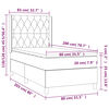 vidaXL Cama box spring c/ colch&atilde;o/LED 80x200 cm veludo cinzento-escuro