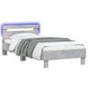 vidaXL Estrutura de Cama com LED Cinzento Cimento 80 x 200 cm
