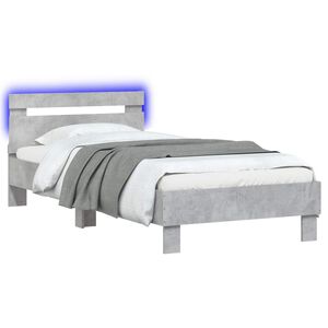 vidaXL Estrutura de Cama com LED Cinzento Cimento 80 x 200 cm