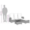 vidaXL 3pcs conjunto sof&aacute;s de jardim com almofad&otilde;es em L vime PE preto