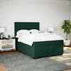 vidaXL Cama com molas/colch&atilde;o 140x190 cm veludo verde-escuro