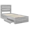 vidaXL Estrutura da Cama com gaveta Cinza Sonoma e Prata 75 x 190 cm