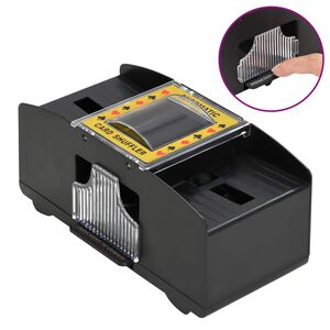 vidaXL Baralhador de cartas autom&aacute;tico para 2 baralhos preto