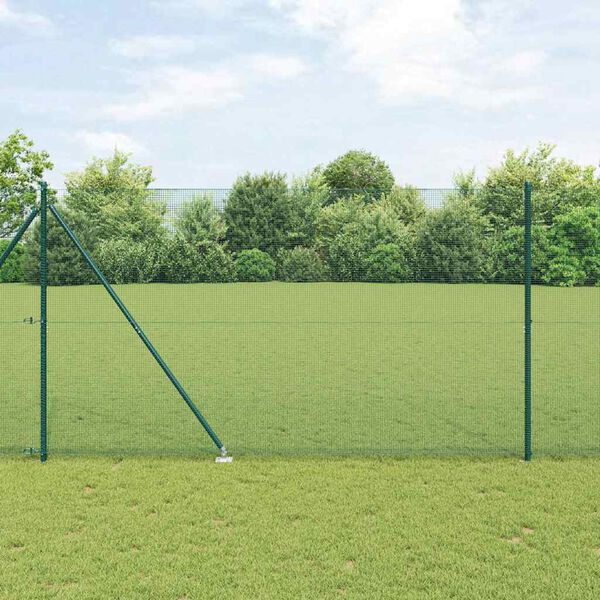 vidaXL Poste de Cerca Verde 10 x 1,6 m (malha de 12 x 12 mm) A&ccedil;o e PVC