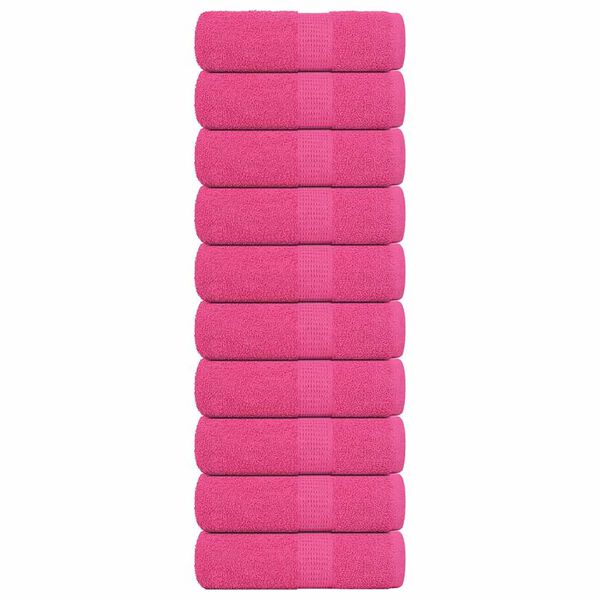 vidaXL Toalhas de bid&eacute; FROGN 10 pcs 30x50 cm 360 g/m&sup2; rosa