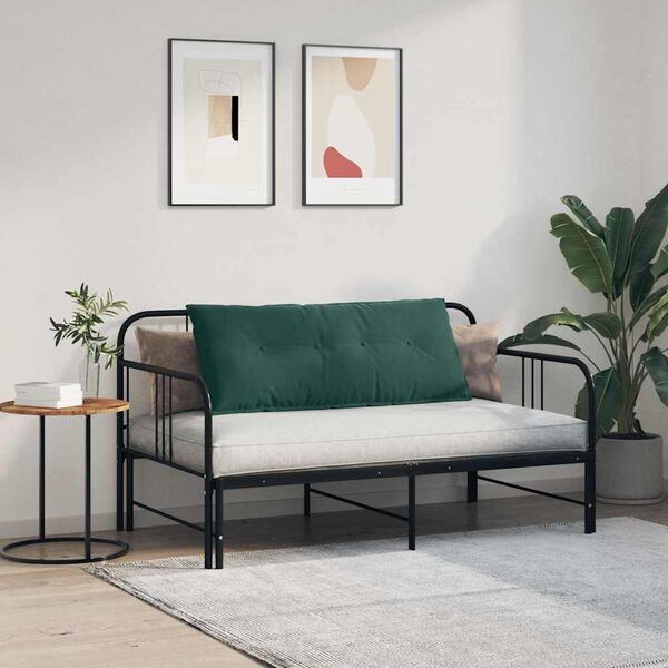 vidaXL Travesseiro para Costas Verde Escuro 120 x 50 cm