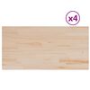 vidaXL Tampos de mesa retangulares 4 pcs 100x50x2,5 cm pinho maci&ccedil;o