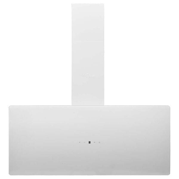 vidaXL Exaustor de parede 90 cm a&ccedil;o e vidro temperado branco