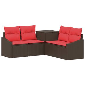 vidaXL Conjunto de Sof&aacute;s 5 unid. Marrom e Vermelho