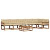 vidaXL Conjunto de Sof&aacute;s para Exterior 7 pcs Natural e Bege