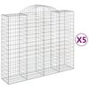 vidaXL Cestos gabião arqueados 5pcs 200x50x160/180cm ferro galvanizado