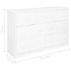 vidaXL Aparador 7 gavetas 113x35x73 cm madeira de pinho maci&ccedil;a branco