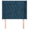vidaXL Cabeceira cama c/ abas veludo 103x16x118/128 cm azul-escuro