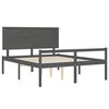 vidaXL Cama para idosos c/ cabeceira 160x200cm madeira maci&ccedil;a cinzento