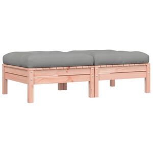 vidaXL Apoios de p&eacute;s jardim c/ almofad&otilde;es 2pcs madeira douglas maci&ccedil;a