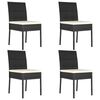 vidaXL Cadeiras de jantar para jardim 4 pcs vime PE preto
