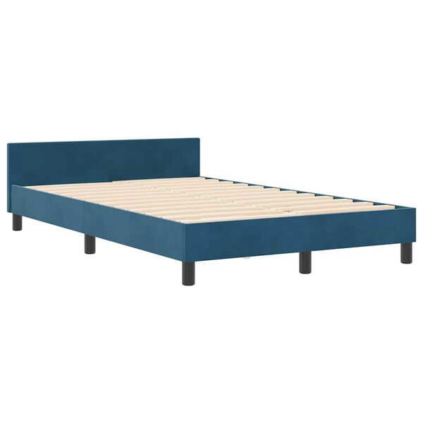 vidaXL Cama Box com cabeceira Azul Escuro 120 x 190 cm Veludo