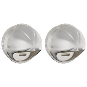 vidaXL Tampas de ventila&ccedil;&atilde;o de ar 2 pcs Prateado 200 mm A&ccedil;o inoxid&aacute;vel