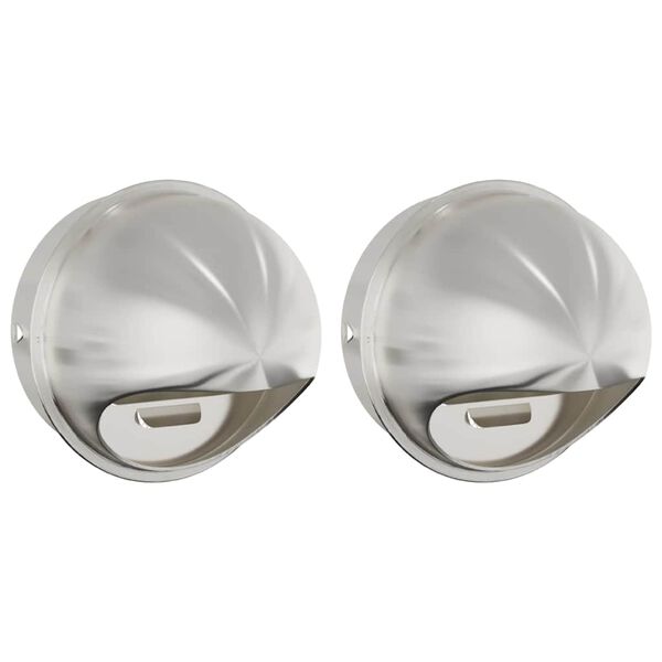 vidaXL Tampas de ventila&ccedil;&atilde;o de ar 2 pcs Prateado 200 mm A&ccedil;o inoxid&aacute;vel