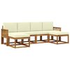 vidaXL Conjunto de Sof&aacute;s para Exterior 6 unid. 6 lugar Natural e Creme