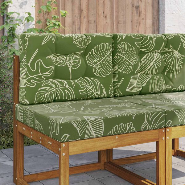 vidaXL Almofada para Sof&aacute; Externo 2 pcs Design de Folha Poli&eacute;ster