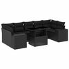 vidaXL 8 pcs conjunto sof&aacute;s de jardim com almofad&otilde;es vime PE preto