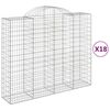 vidaXL Cestos gabi&atilde;o arqueados 18 pcs 200x50x160/180 ferro galvanizado